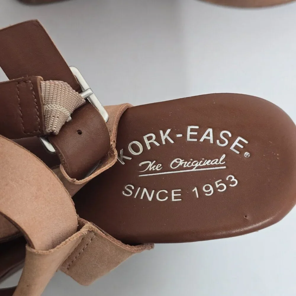 Korks‎ Kork-Ease 8 Sandals Platform Leather Open Toe Criss Cross 4